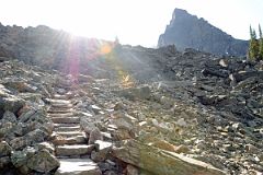 14 Hiking Up Lake Oesa Trail With Mount Huber Behind At Lake O-Hara Morning